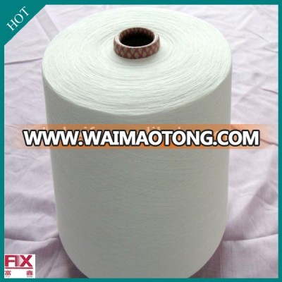 cheap price PC cotton polyester blended carded spun yarn for knitting and weaving